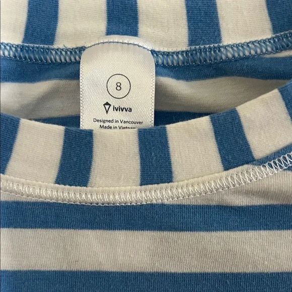 Ivivva Blue and White Striped Long Sleeve Top - Picture 2 of 4